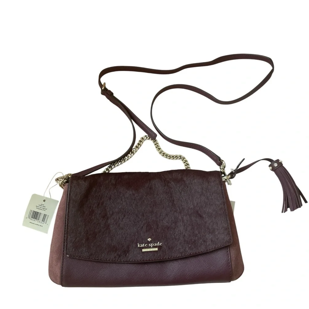 Kate Spade Laurel Way Haircalf Greer Crossbody Deep Plum
